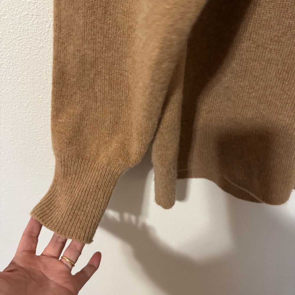 Aritzia Babaton Luxe Cashmere Toba Sweater Camel Minimalist Quiet Luxury-Small - Picture 5 of 9